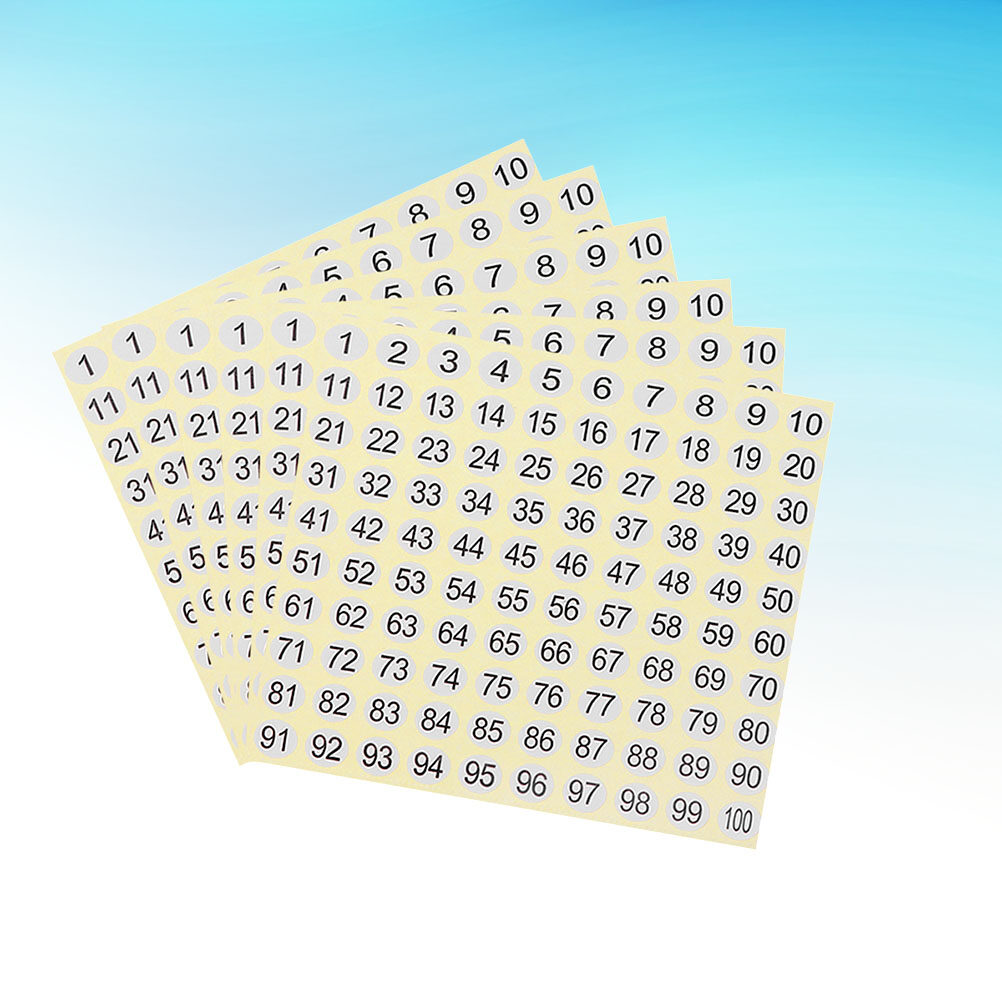 30 Sheets 1-100 Number Stickers Decorative Pasters Arabic Numer Decals Math Educational Supplies, Size: 12*12cm